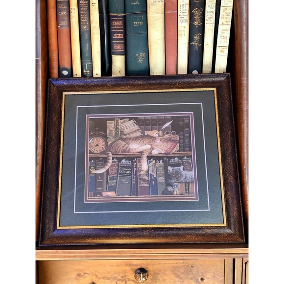Charles Wysocki "The Well Read", 1 Of 3, Classic Tales Print-Framed 17" x 19" - Picture 1 of 8